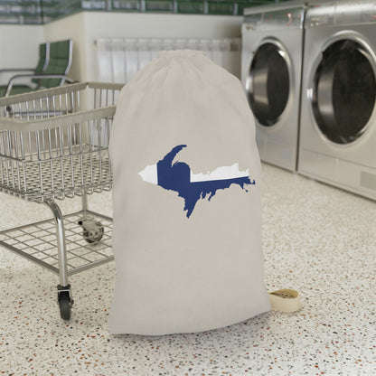 Michigan Upper Peninsula Laundry Bag (Canvas Color w/ UP Finland Flag Outline)