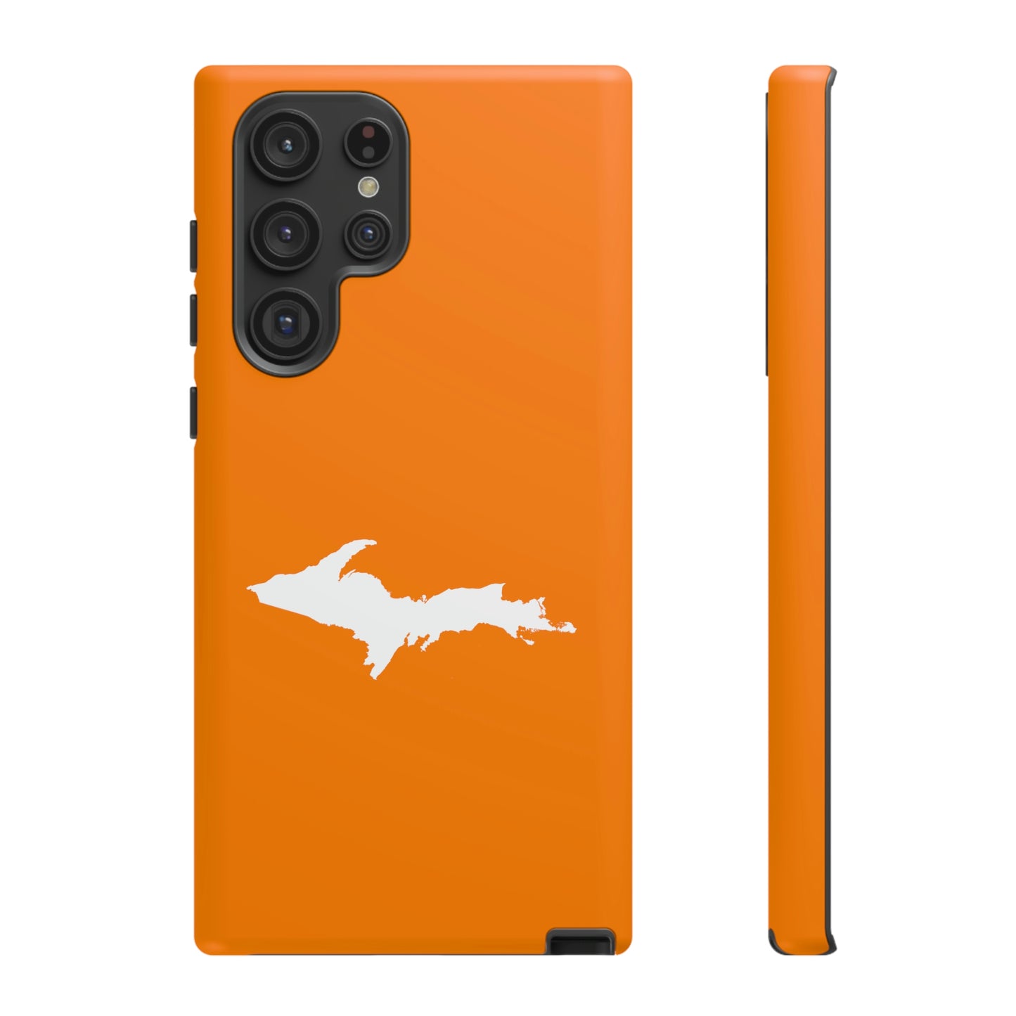 Michigan Upper Peninsula Tough Phone Case (Orange w/ UP Outline) | Samsung & Pixel Android