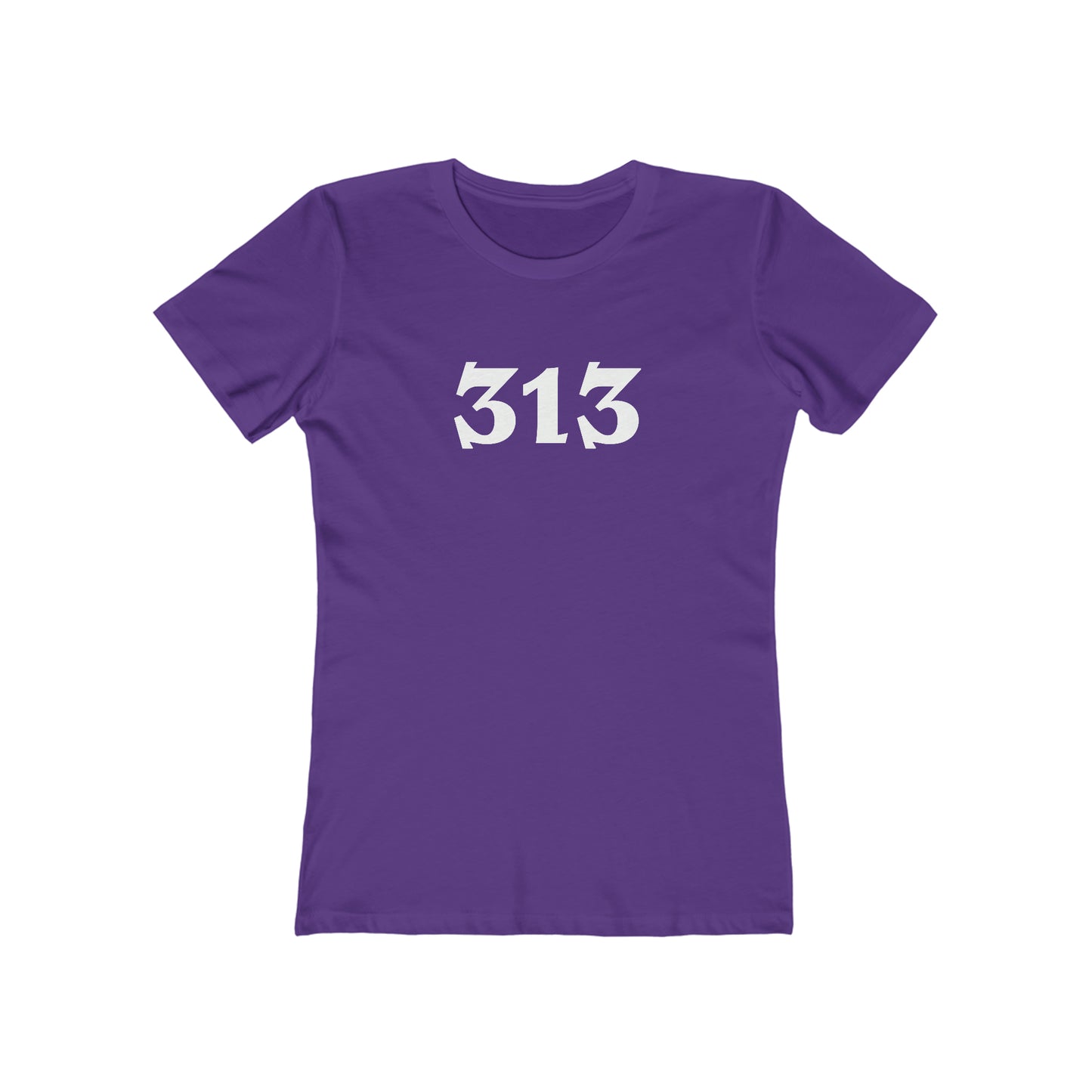 Detroit '313' T-Shirt (Angry Serif Font) | Women's Boyfriend Cut