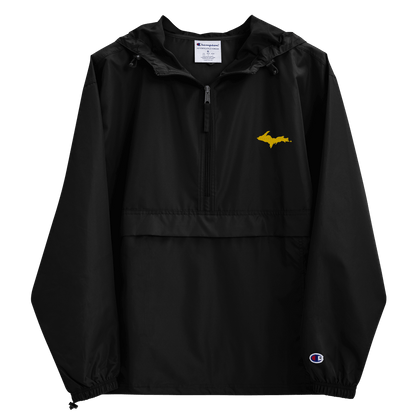 Upper Peninsula Packable Wind & Rain Jacket | Gold Embroidery - Circumspice Michigan