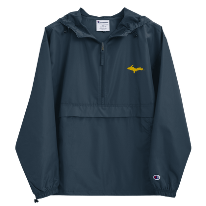 Upper Peninsula Packable Wind & Rain Jacket | Gold Embroidery - Circumspice Michigan