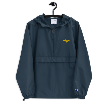 Upper Peninsula Packable Wind & Rain Jacket | Gold Embroidery - Circumspice Michigan