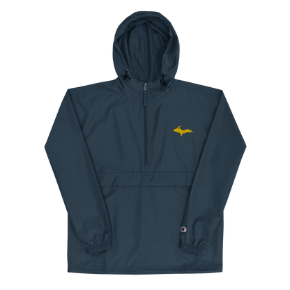 Upper Peninsula Packable Wind & Rain Jacket | Gold Embroidery - Circumspice Michigan