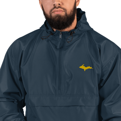 Upper Peninsula Packable Wind & Rain Jacket | Gold Embroidery - Circumspice Michigan