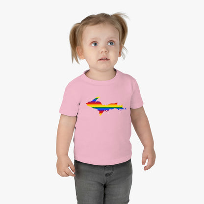 Michigan Upper Peninsula Infant T-Shirt (w/ UP Pride Flag Outline) | Short Sleeve