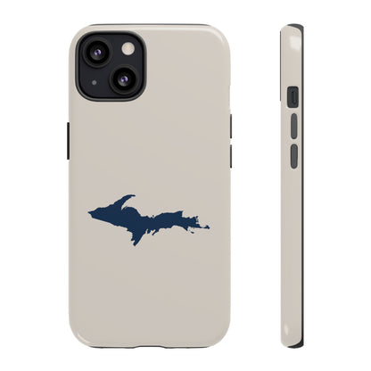 Michigan Upper Peninsula Tough Phone Case (Canvas Color w/ UP Outline) | Apple iPhone