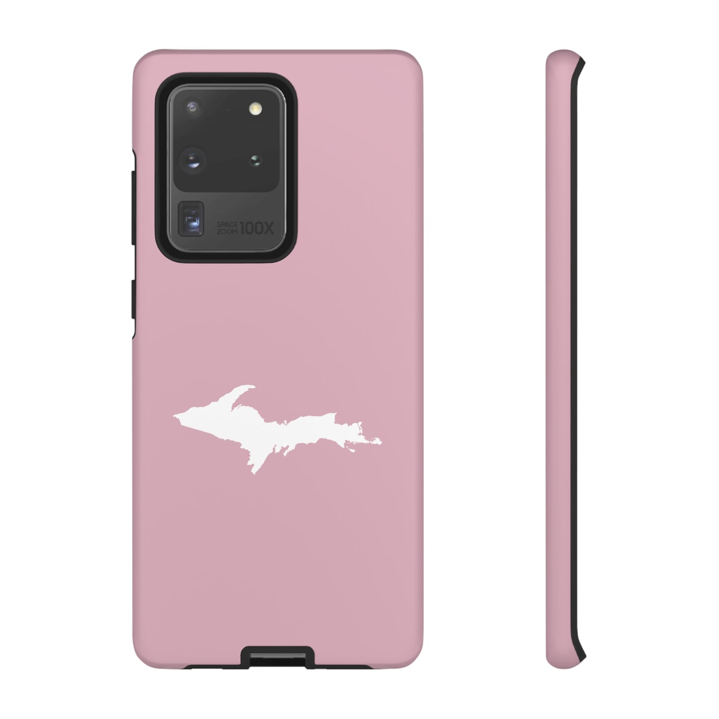 Michigan Upper Peninsula Tough Phone Case (Pink w/ White UP Outline) | Samsung & Pixel Android