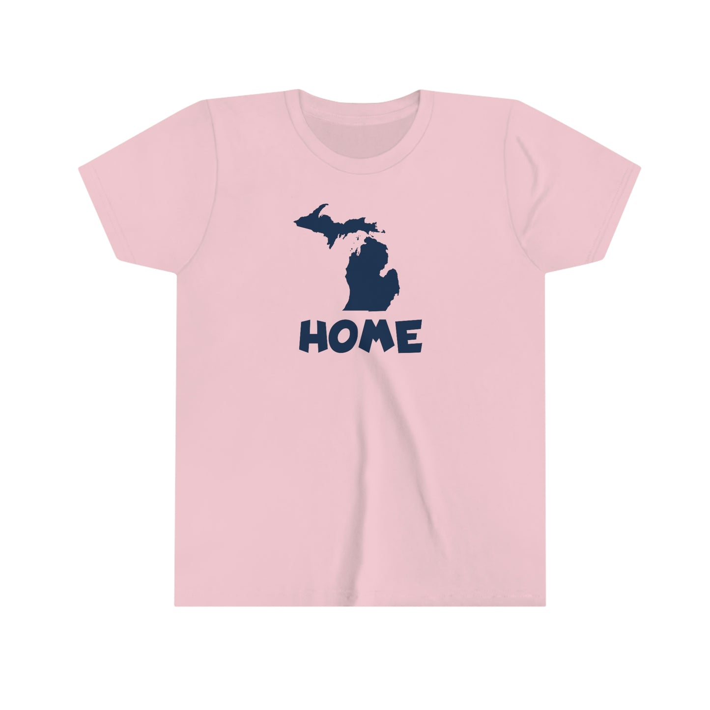 Michigan 'Home' T-Shirt (Whimsical Sans Font) | Youth Short Sleeve