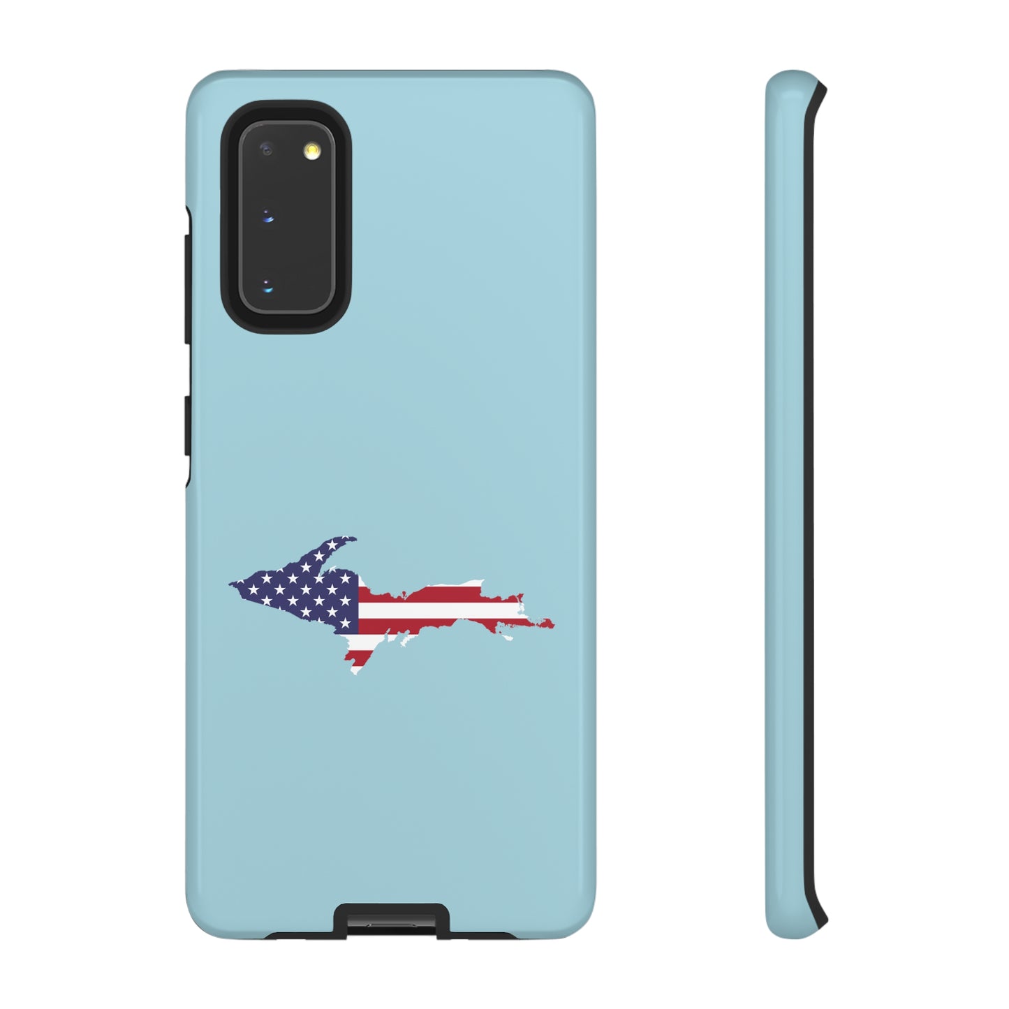 Michigan Upper Peninsula Tough Phone Case ('58 Caddie Blue w/ UP USA Flag Outline) | Samsung & Pixel Android