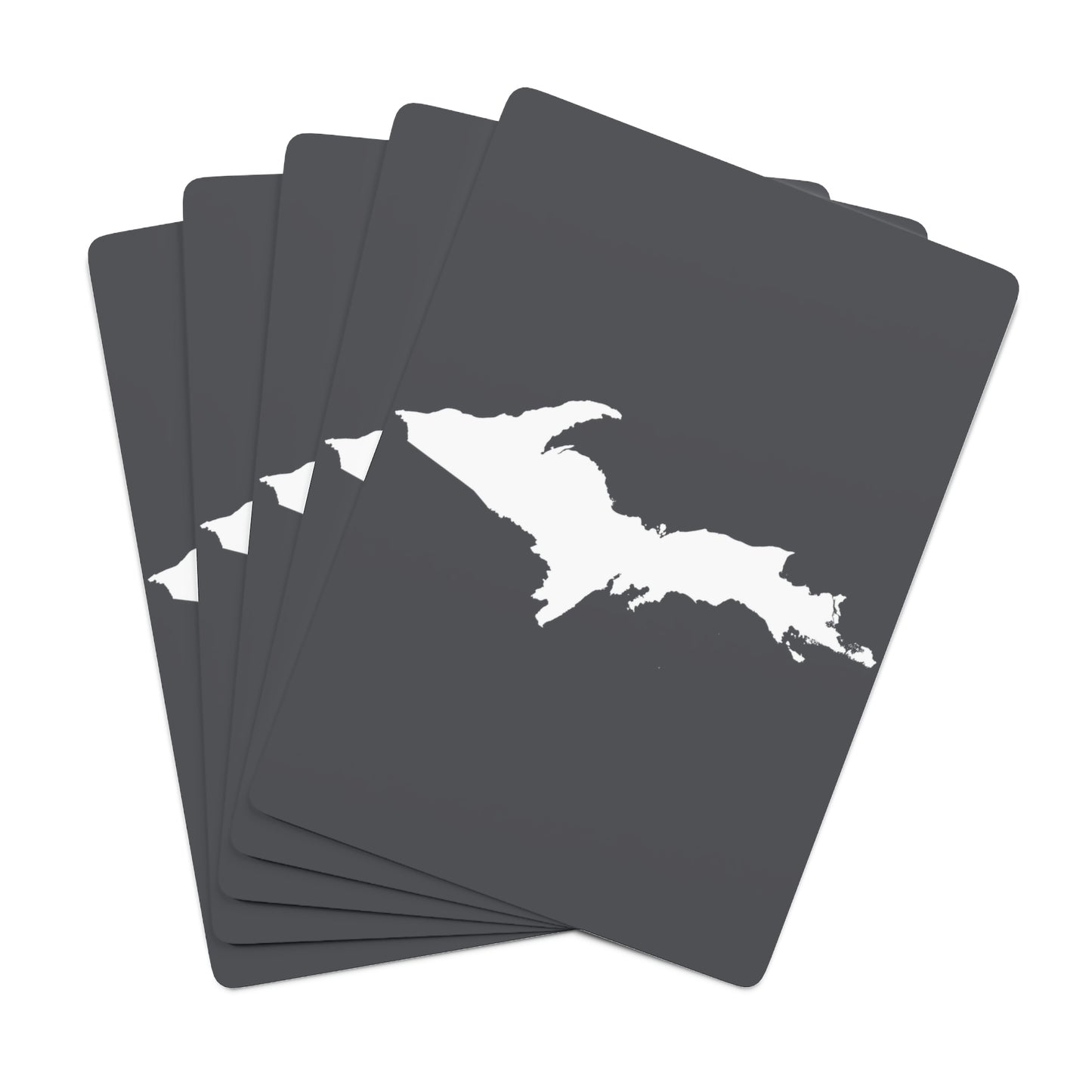 Michigan Upper Peninsula Poker Cards (Iron Ore Grey w/ UP Outline)