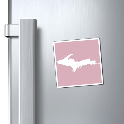 Michigan Upper Peninsula Square Magnet (Pink w/ UP Outline)