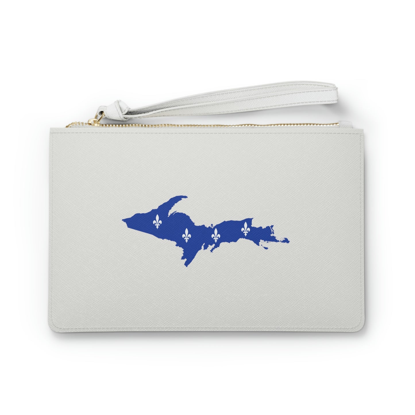 Michigan Upper Peninsula Clutch Bag (Birch Bark White w/ UP Quebec Flag Outline)