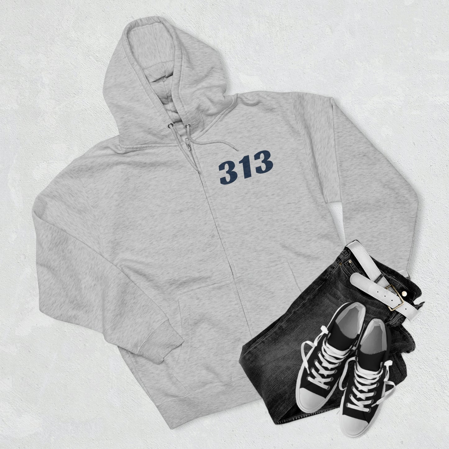 Detroit '313' Full-Zip Hoodie | Racing Font