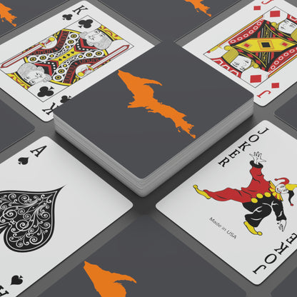 Michigan Upper Peninsula Poker Cards (Iron Ore Grey w/ Orange UP Outline)