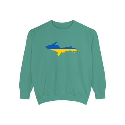 Michigan Upper Peninsula Sweatshirt (w/ UP Ukraine Outline) | Unisex Garment Dyed