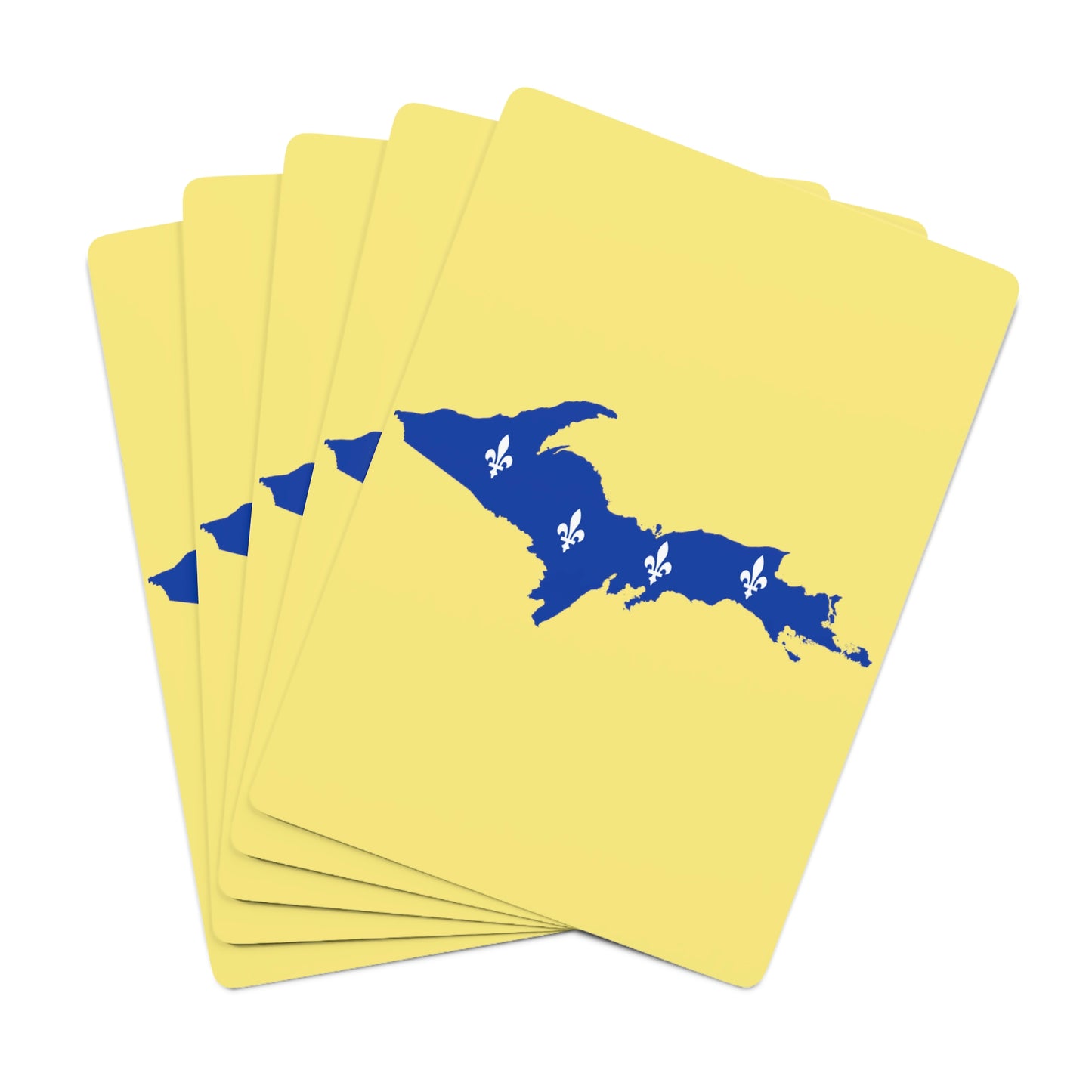 Michigan Upper Peninsula Poker Cards (Yellow Cherry Color w/ UP Quebec Flag Outline)