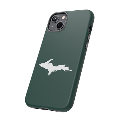 Michigan Upper Peninsula Tough Phone Case (Green w/ UP Outline) | Apple iPhone