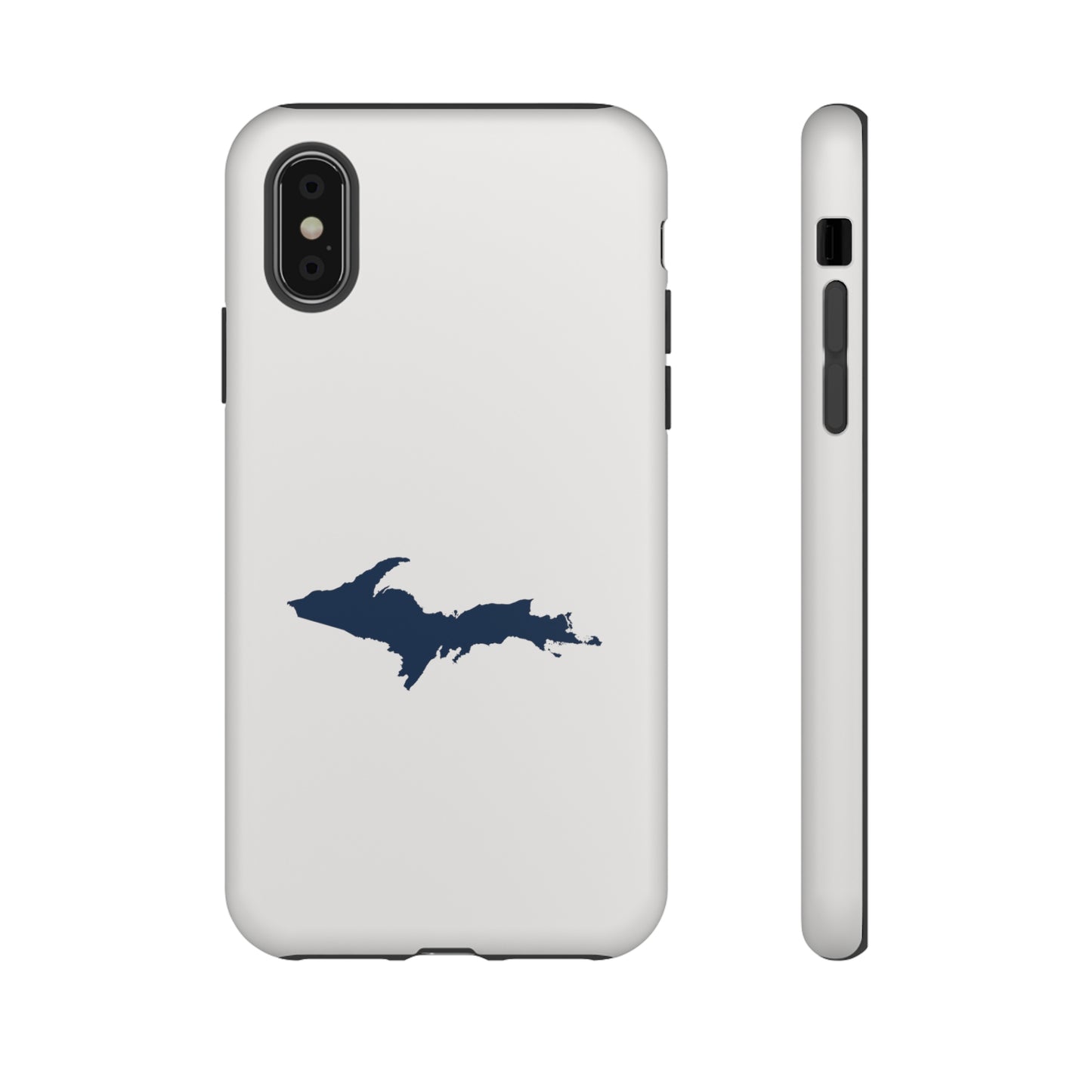 Michigan Upper Peninsula Tough Phone Case (Birch Bark White w/ UP Outline) | Apple iPhone