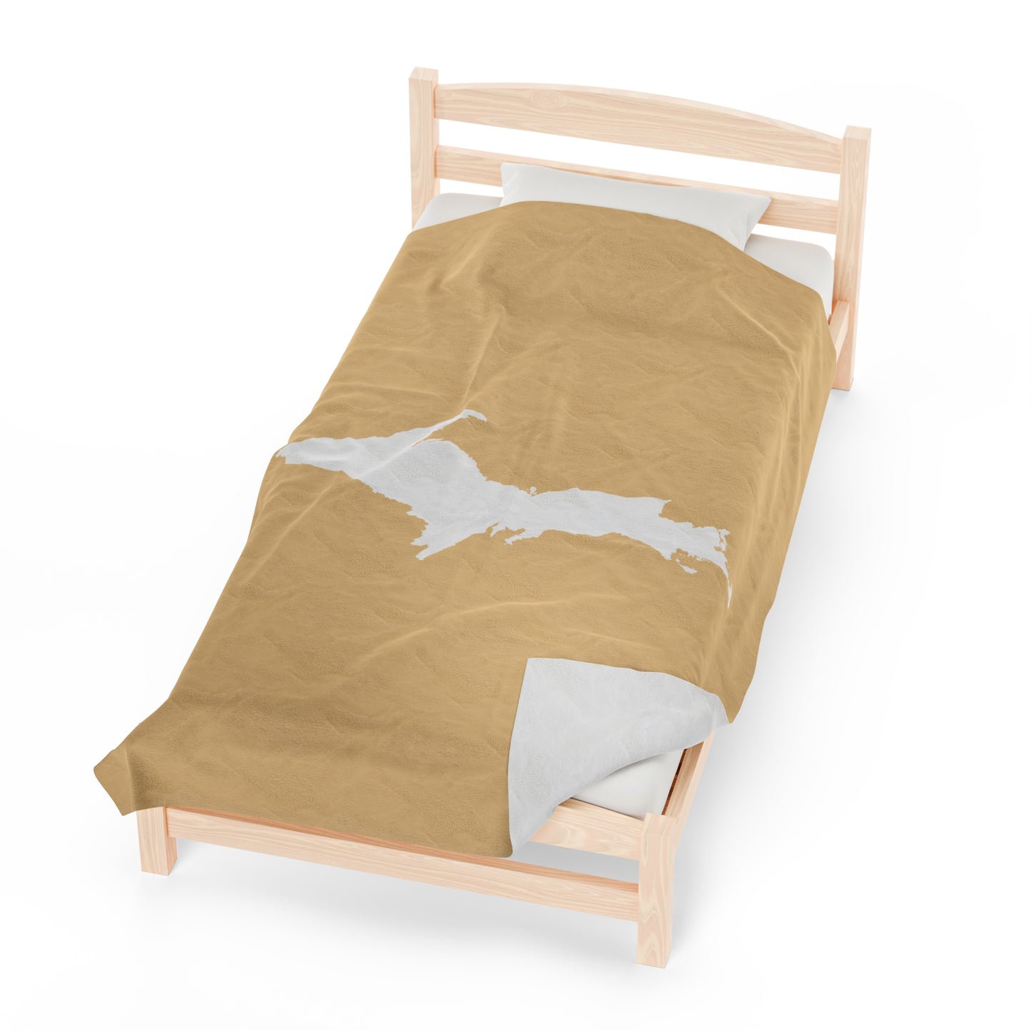 Michigan Upper Peninsula Plush Blanket (w/ UP Outline) | Maple Color