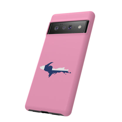 Michigan Upper Peninsula Tough Phone Case ('67 Caddie Pink w/ UP Finland Flag Outline) | Samsung & Pixel Android