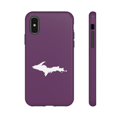 Michigan Upper Peninsula Tough Phone Case (Plum w/ UP Outline) | Apple iPhone