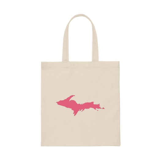 Michigan Upper Peninsula Light Tote Bag (w/ Pink UP Outline)