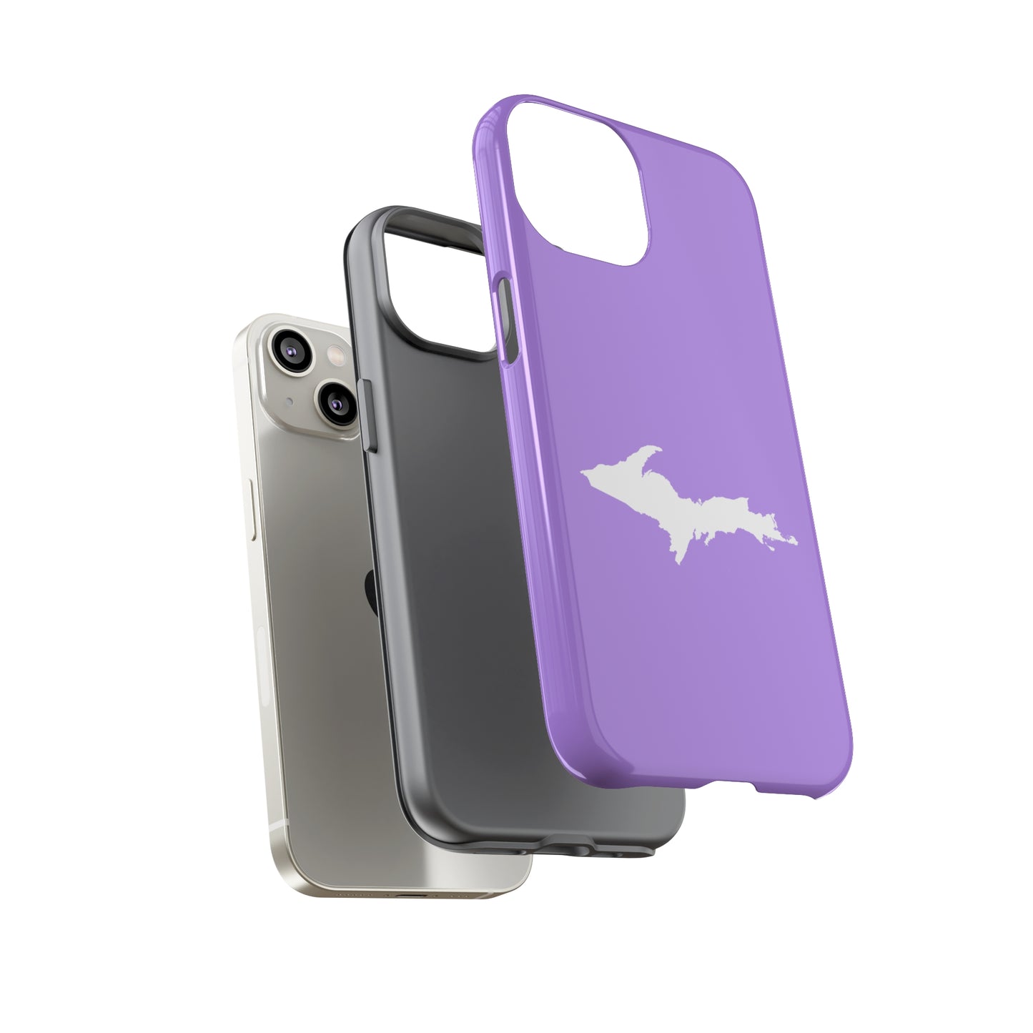 Michigan Upper Peninsula Tough Phone Case (Lavender w/ UP Outline) | Apple iPhone