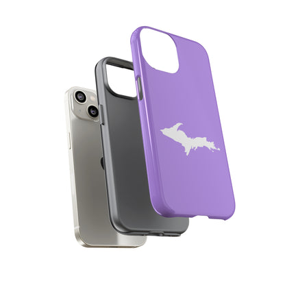 Michigan Upper Peninsula Tough Phone Case (Lavender w/ UP Outline) | Apple iPhone