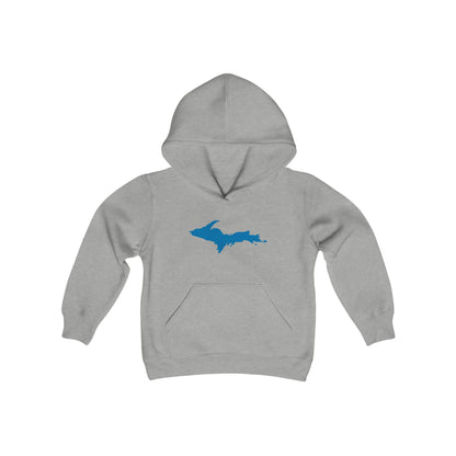 Michigan Upper Peninsula Hoodie (w/ Azure UP Outline)| Unisex Youth