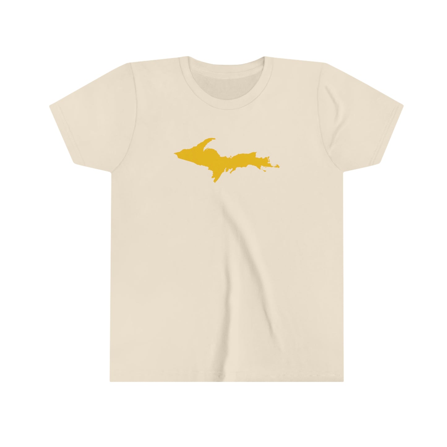 Michigan Upper Peninsula T-Shirt (w/ Gold UP Outline) | Youth Short Sleeve