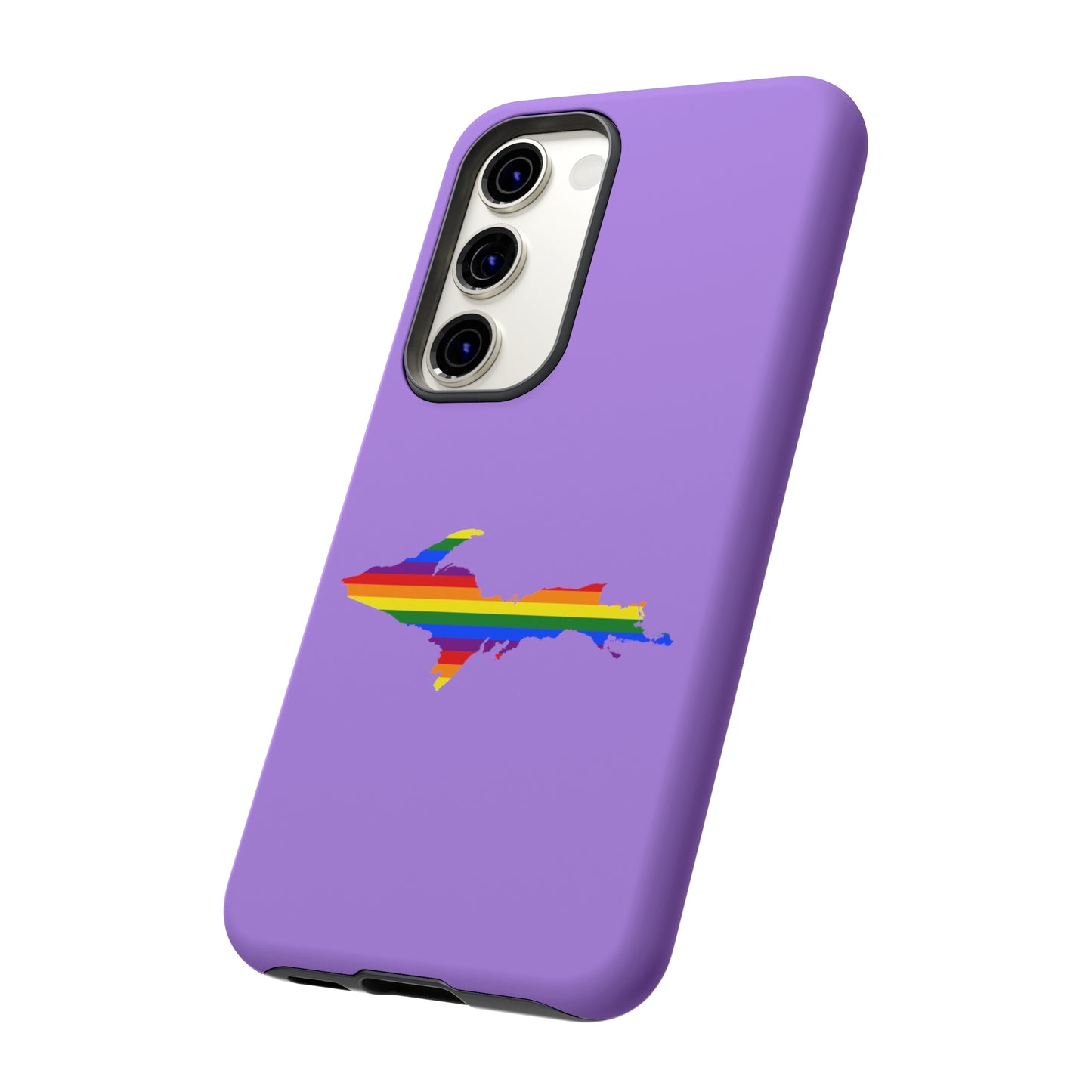 Michigan Upper Peninsula Tough Phone Case (Lavender w/ UP Pride Flag Outline) | Samsung & Pixel Android