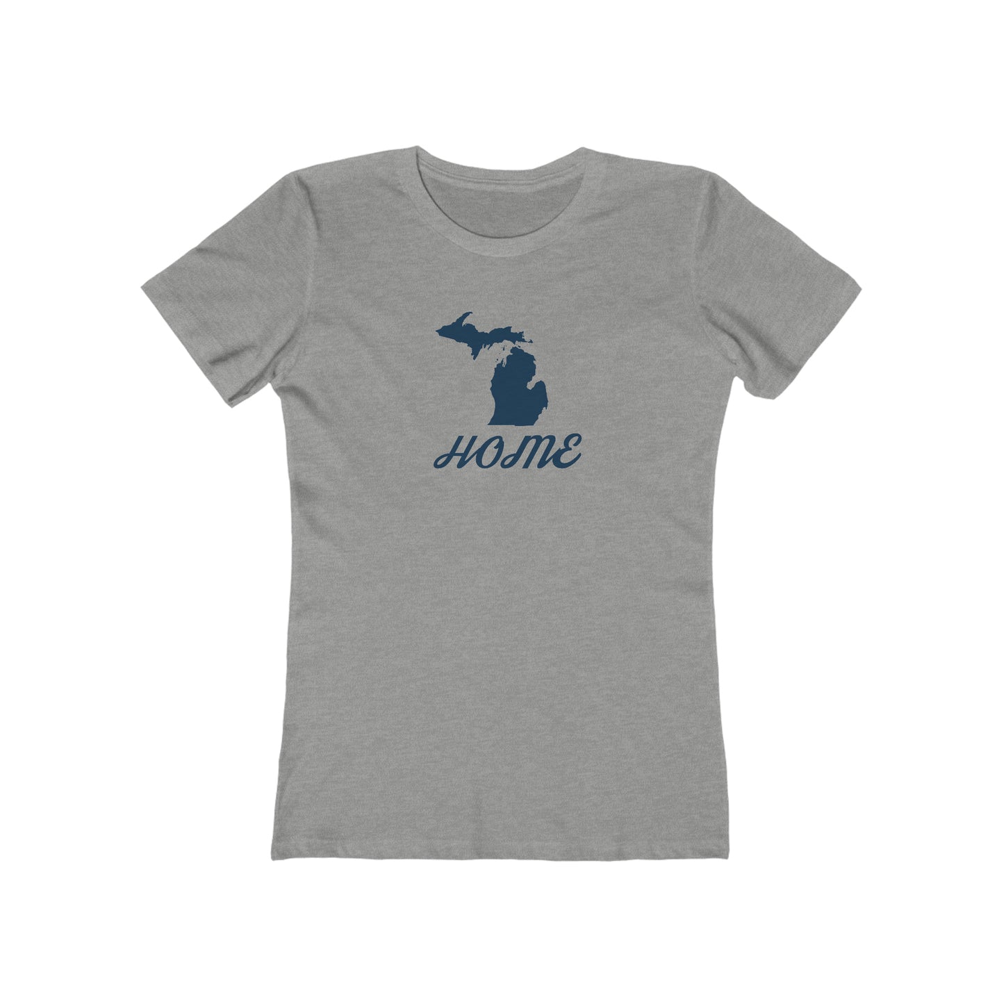 Michigan 'Home' T-Shirt (Retro Script Font) | Women's Boyfriend Cut