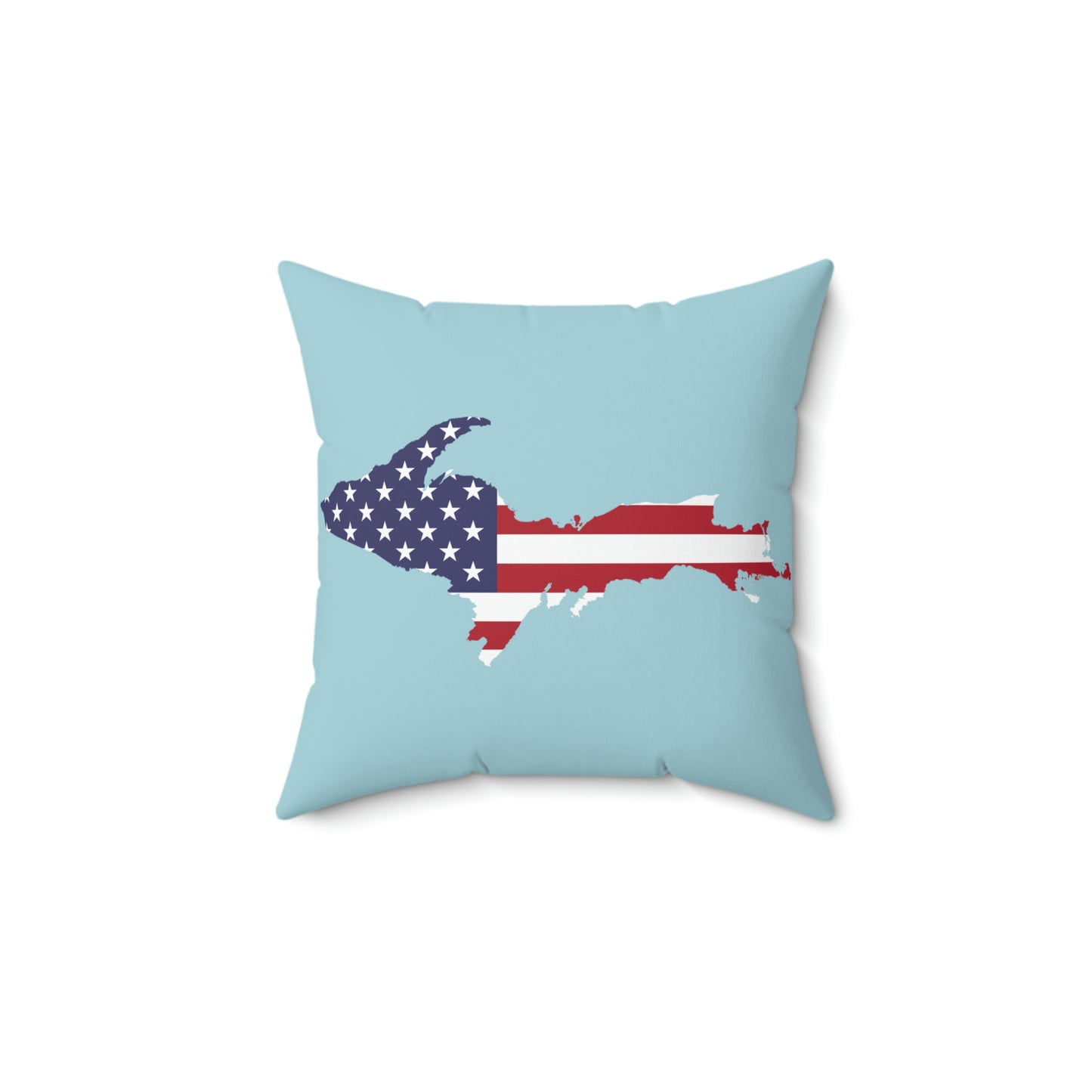 Michigan Upper Peninsula Accent Pillow (w/ UP USA Flag Outline) | '58 Caddie Blue