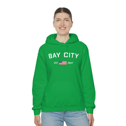 'Bay City EST 1837' Hoodie (w/USA Flag Outline) | Unisex Standard