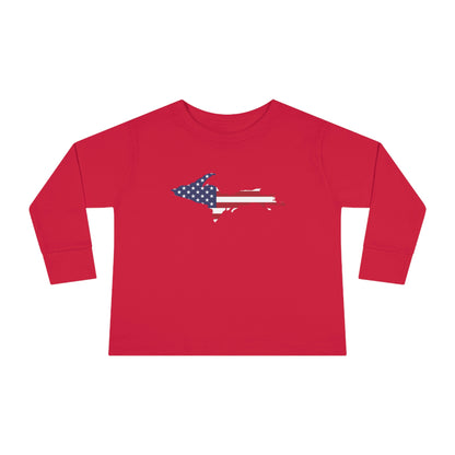 Michigan Upper Peninsula T-Shirt (w/ UP USA Flag Outline) | Toddler Long Sleeve