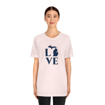 Michigan 'Love' T-Shirt (Roman Serif Font) | Unisex Standard Fit