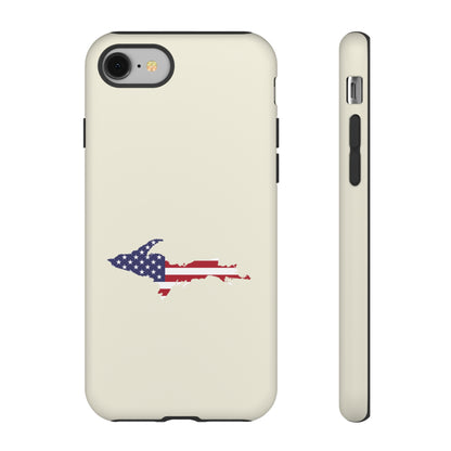 Michigan Upper Peninsula Tough Phone Case (Ivory Color w/ UP USA Outline) | Apple iPhone