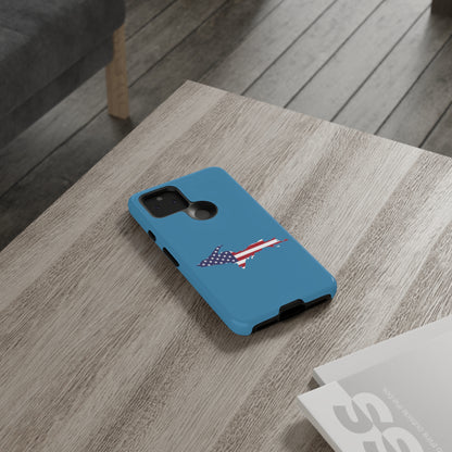 Michigan Upper Peninsula Tough Phone Case (Lake Michigan Blue w/ UP USA Flag Outline) | Samsung & Pixel Android