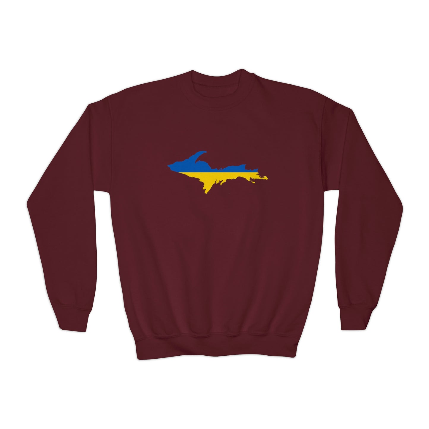 Michigan Upper Peninsula Youth Sweatshirt (w/ UP Ukraine Flag Outline)