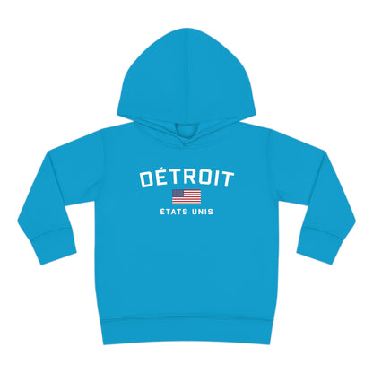 'Détroit États Unis' Hoodie (w/USA Flag Outline) | Unisex Toddler