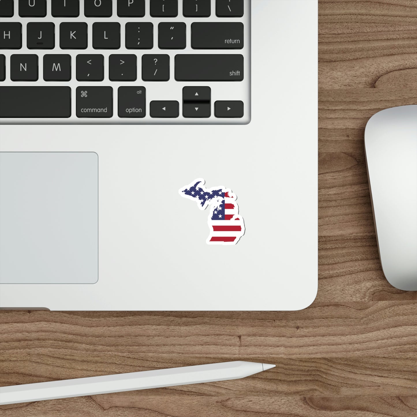 Michigan Die Cut Stickers (w/ MI USA Flag Outline) | Indoor/Outdoor