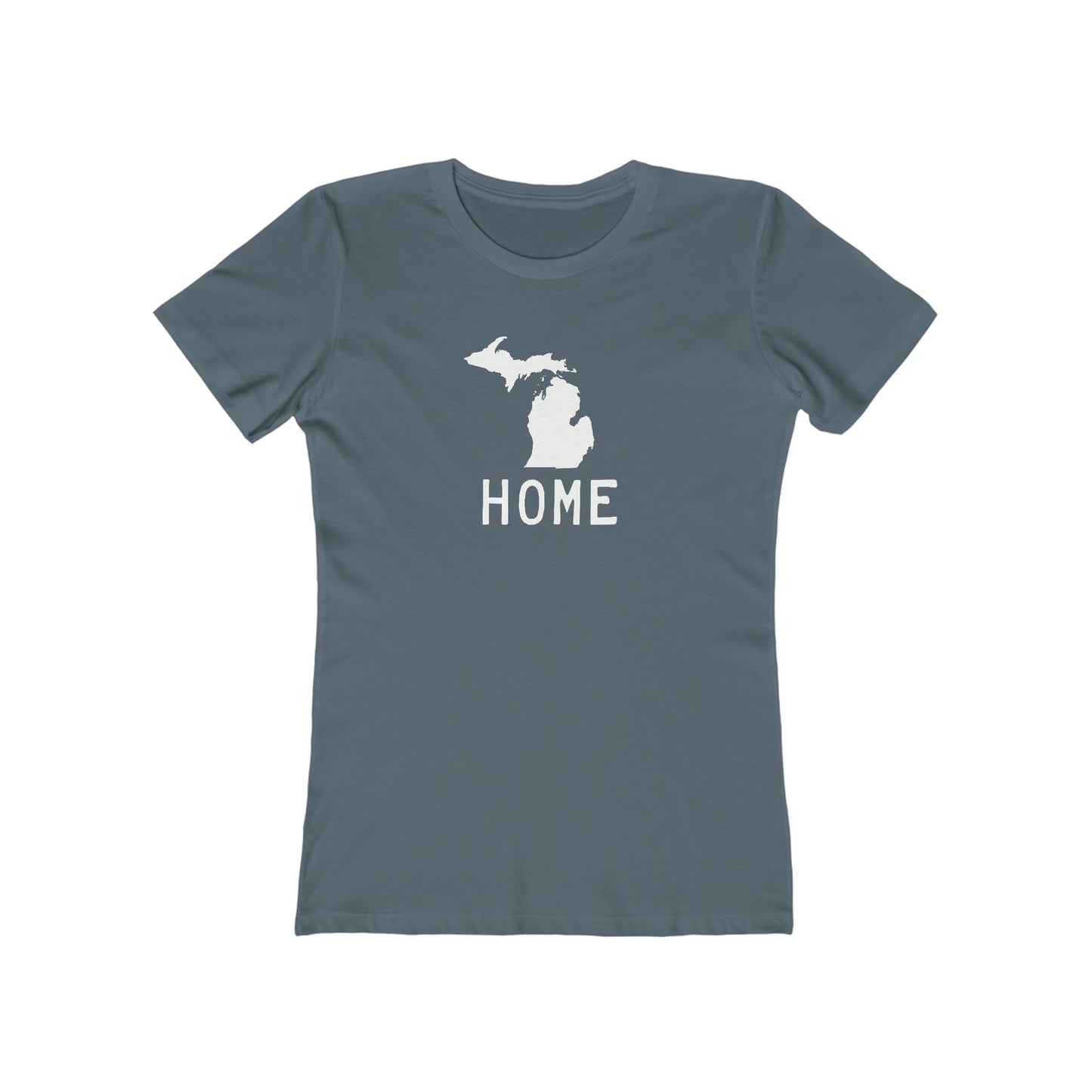 Michigan 'Home' T-Shirt (Licence Plate Font) | Women's Boyfriend Cut