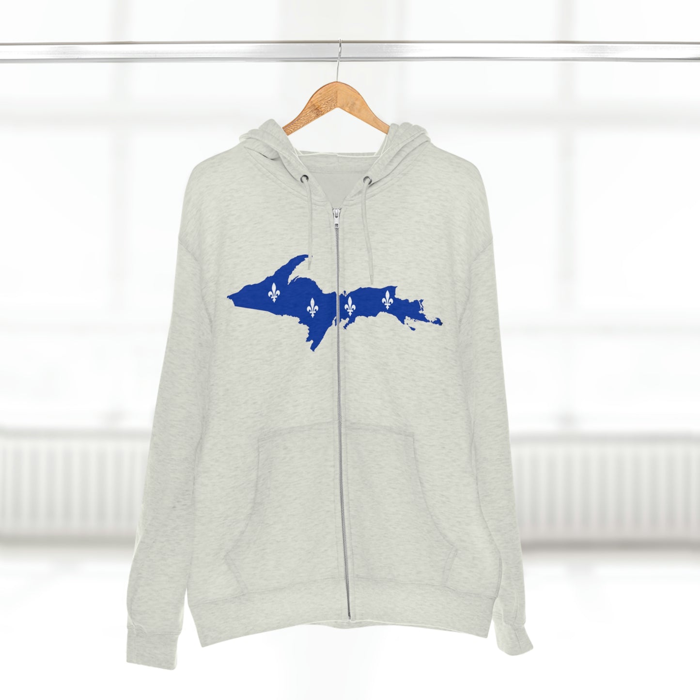 Michigan Upper Peninsula Full-Zip Hoodie (w/ UP Quebec Flag Outline)