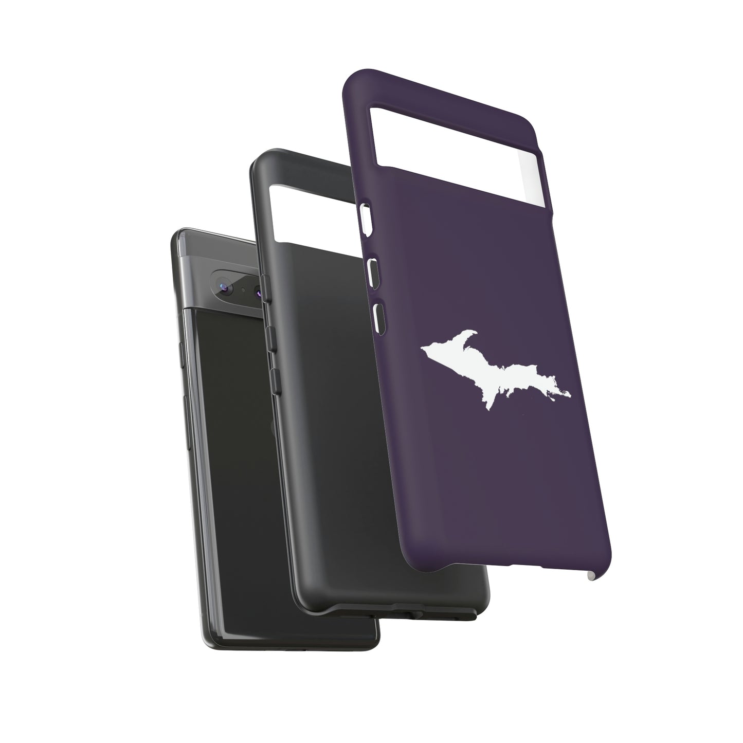 Michigan Upper Peninsula Tough Phone Case (Blackcurrant w/ UP Outline) | Samsung & Pixel Android