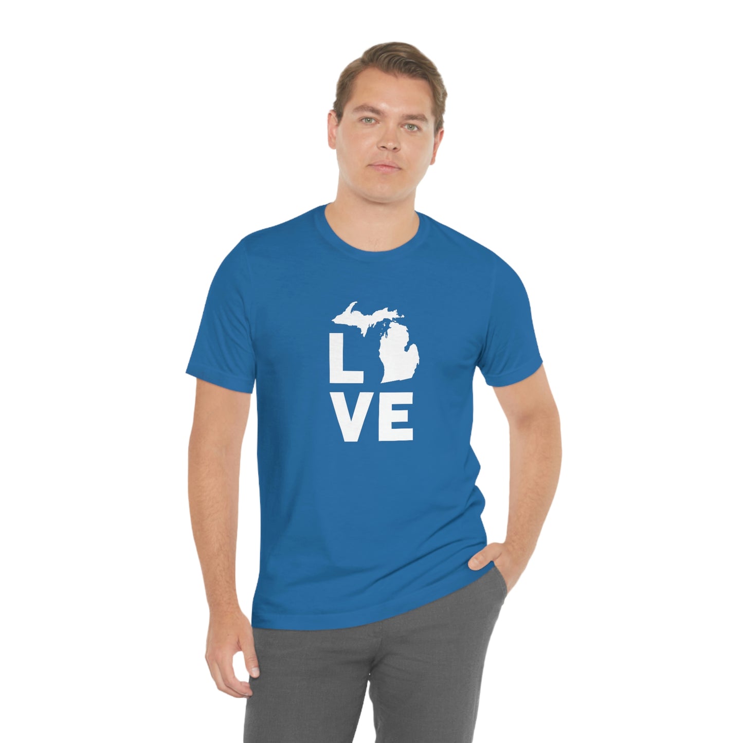 Michigan 'Love' T-Shirt (Geometric Sans Font) | Unisex Standard Fit