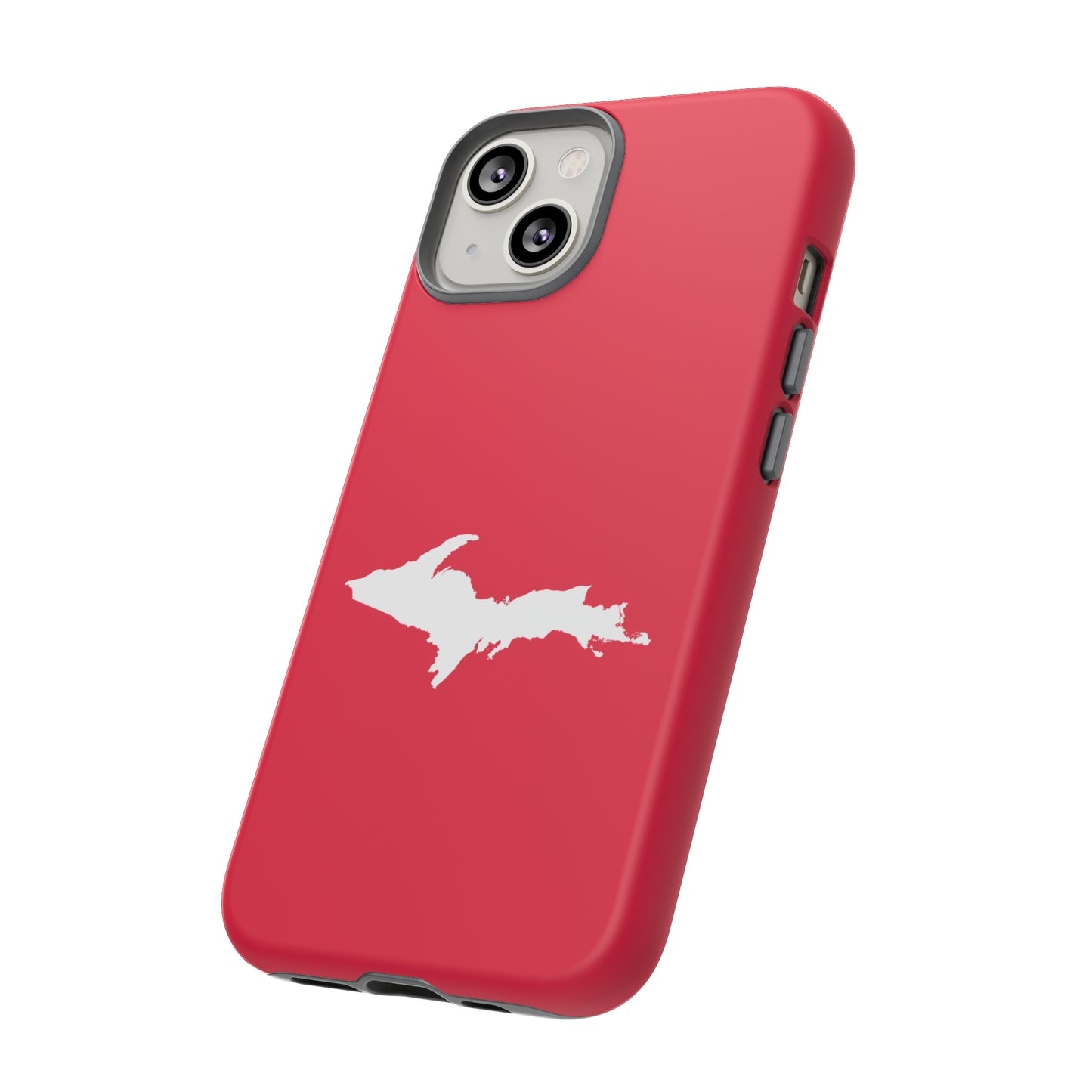 Michigan Upper Peninsula Tough Phone Case (Lighthouse Red w/ UP Outline) | Apple iPhone