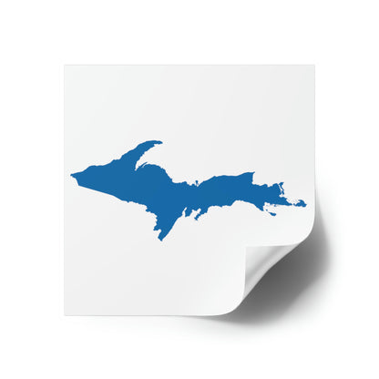 Michigan Upper Peninsula Square Sticker (w/ Azure UP Outline) | Indoor/Outdoor