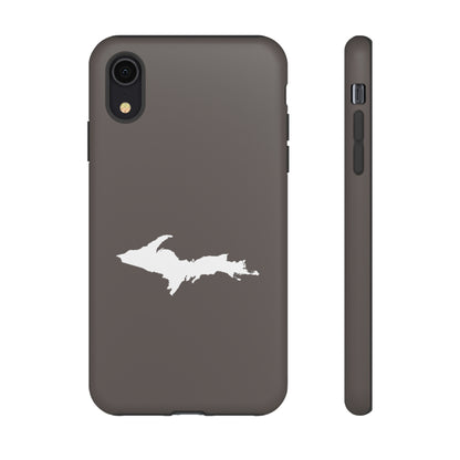 Michigan Upper Peninsula Tough Phone Case (Warren Tank Grey w/ UP Outline) | Apple iPhone