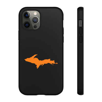 Michigan Upper Peninsula Tough Phone Case (Black w/ Orange UP Outline) | Apple iPhone