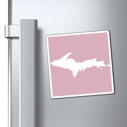 Michigan Upper Peninsula Square Magnet (Pink w/ UP Outline)